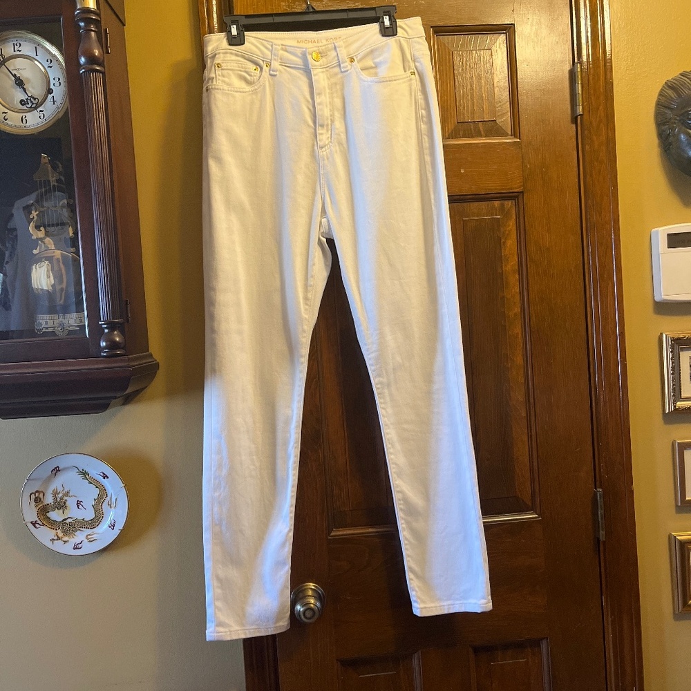 Michael Kors White, Straight Leg Pants.  Size 10.